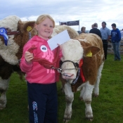 Simmental Young Handlers Winner - Niamh O\'Riordan leading \'Seaview Duke\'