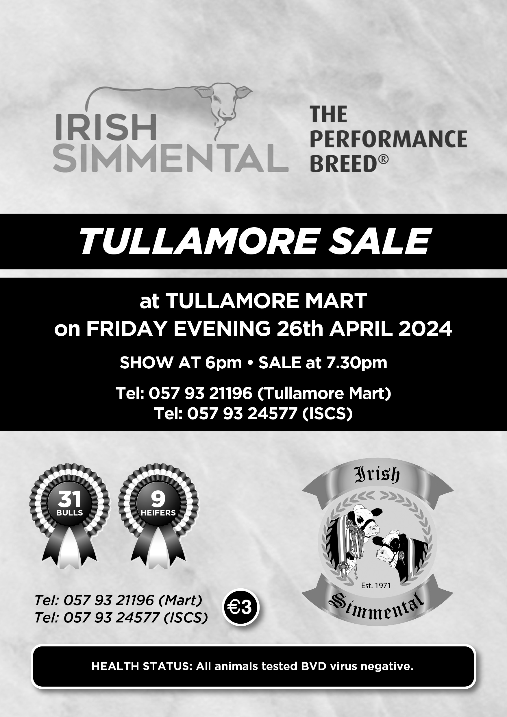 Catalogue, Photos & Videos Here for Tullamore Evening Show & Sale Friday 26th April at 6pm