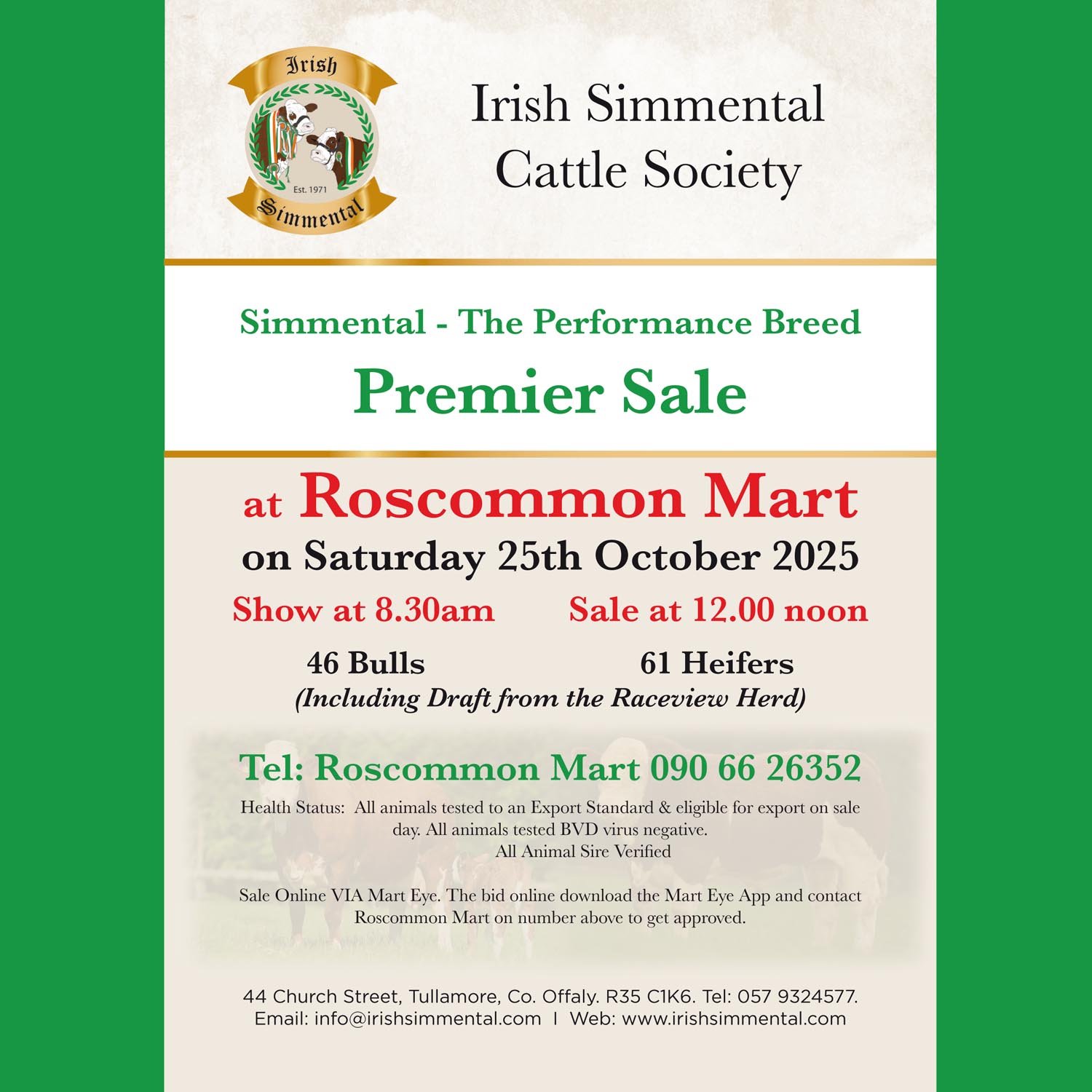 October Premier Sales Official  Catalogue  for  Sat 25th  Oct 2025.